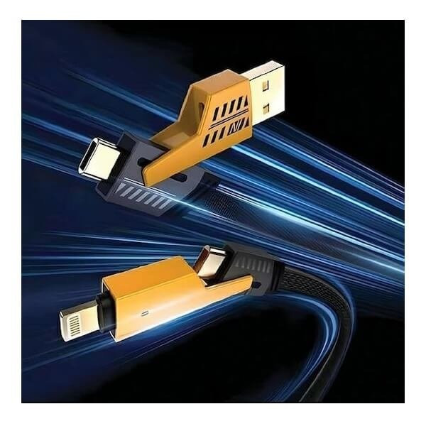 Braided Καλώδιο Multi Port 4 σε 1 - Μαύρο