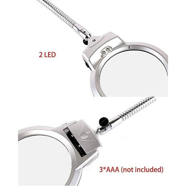 Επιτραπέζιος Μεγενθυτικός Φακός με Σφικτήρα Στερέωσης & Φωτισμό με Led