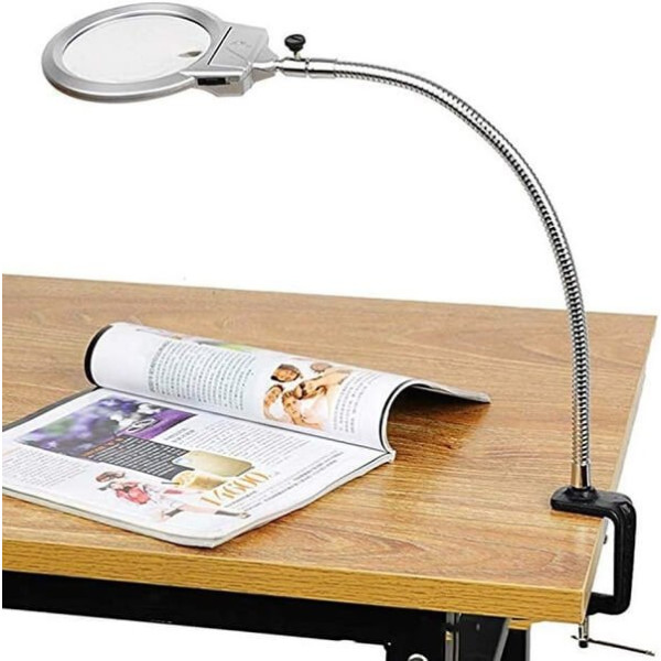 Επιτραπέζιος Μεγενθυτικός Φακός με Σφικτήρα Στερέωσης & Φωτισμό με Led