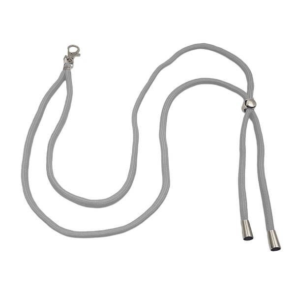 Λουράκι Λαιμού Lanyard για Κινητό με Μεταλλικό Γάντζο 75cm - Γκρι Ανοικτό