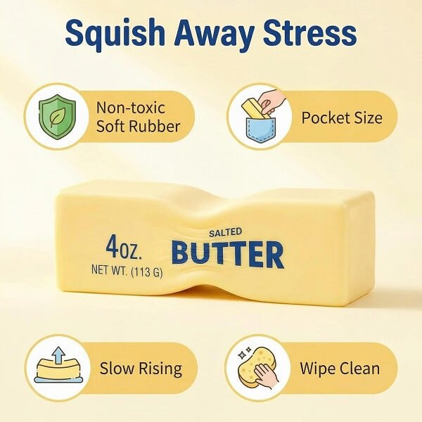 Squishy Παιχνίδι Αντιστρες Βούτηρο - Butter Squeeze Squishy Antistress