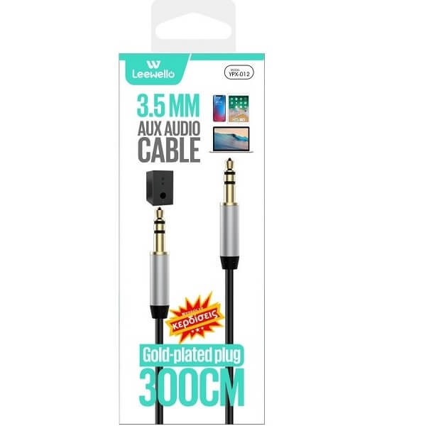 Καλώδιο Ήχου 3.5mm male - 3.5mm male 3m - Μαύρο