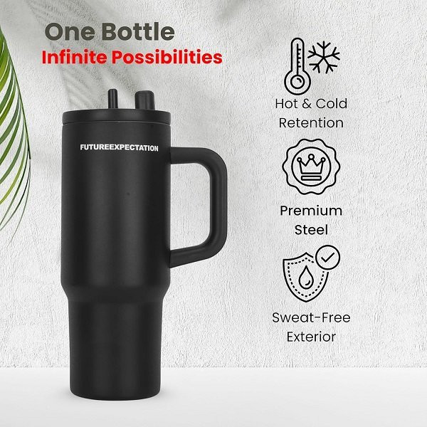 Ανοξείδωτο Ισοθερμικό Ποτήρι Θερμός - Handled Travel Tumbler - 710ml Μαύρο